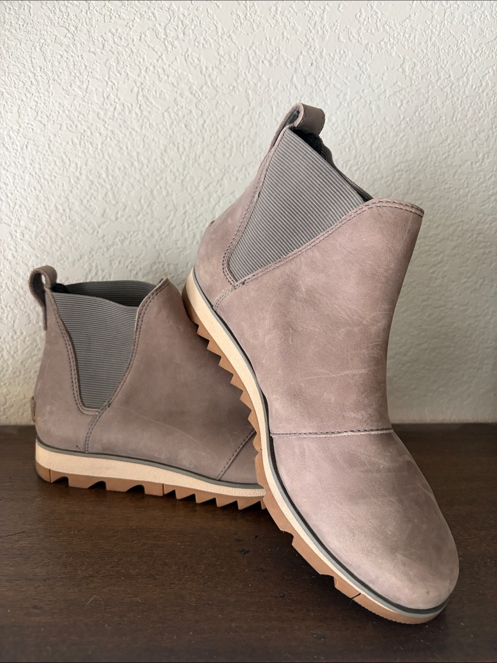Sorel Women's Taupe Chelsea Wedge Booties